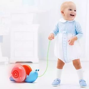 حلزون موزیکال طناب دار آبی pull - along snail toy -اسباب بازی